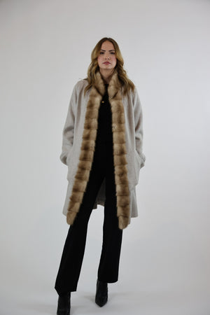 Victoria Heather Beige Wool Overcoat