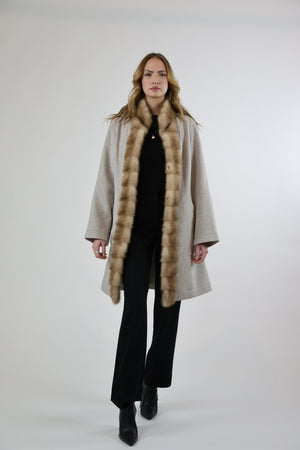 Victoria Heather Beige Wool Overcoat