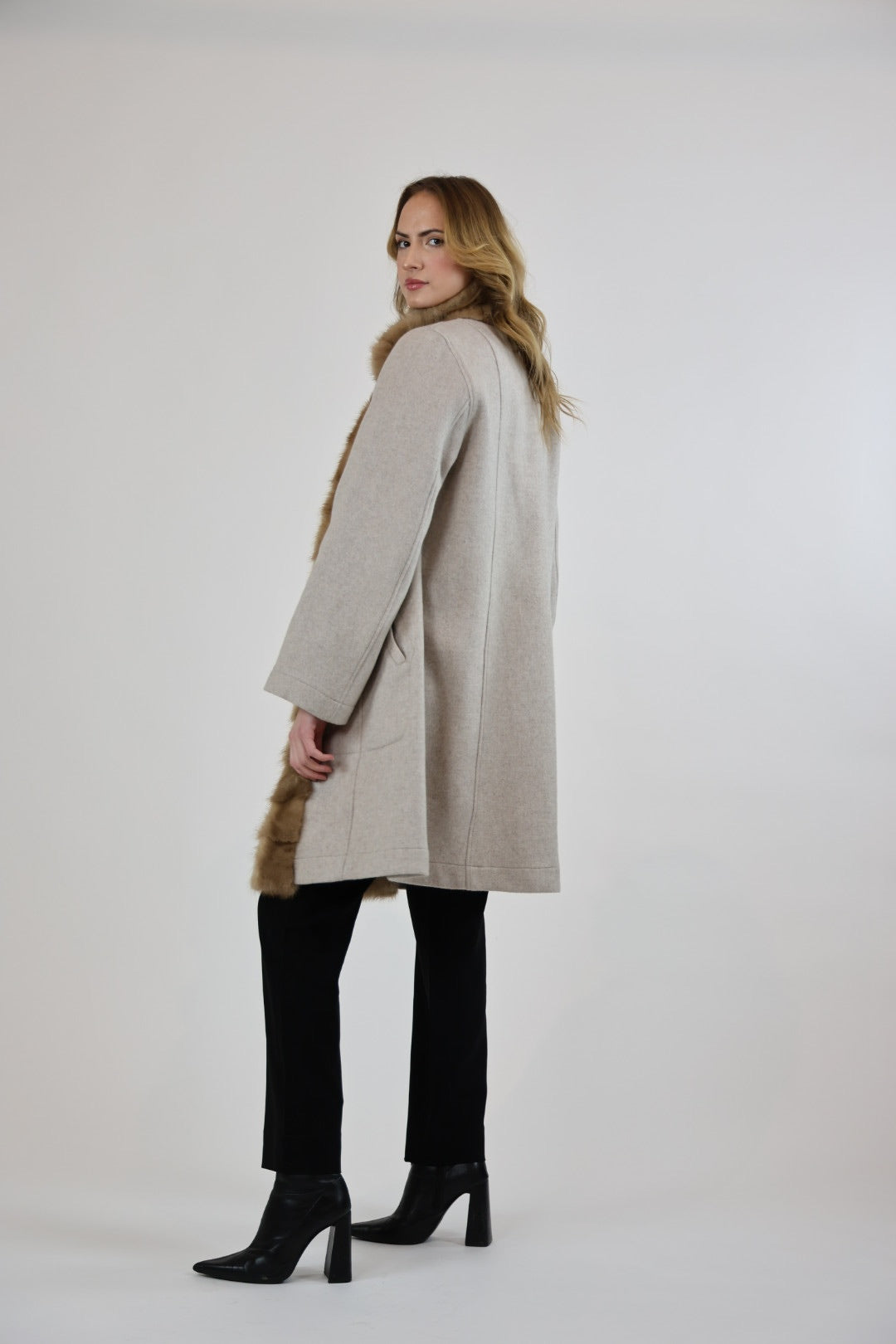 Victoria Heather Beige Wool Overcoat