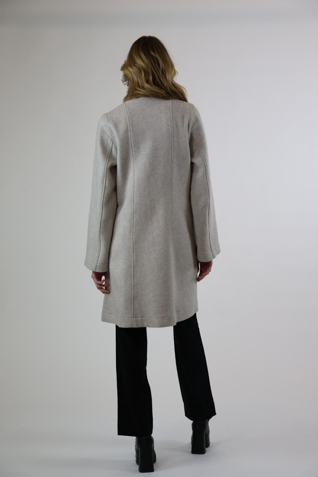 Victoria Heather Beige Wool Overcoat