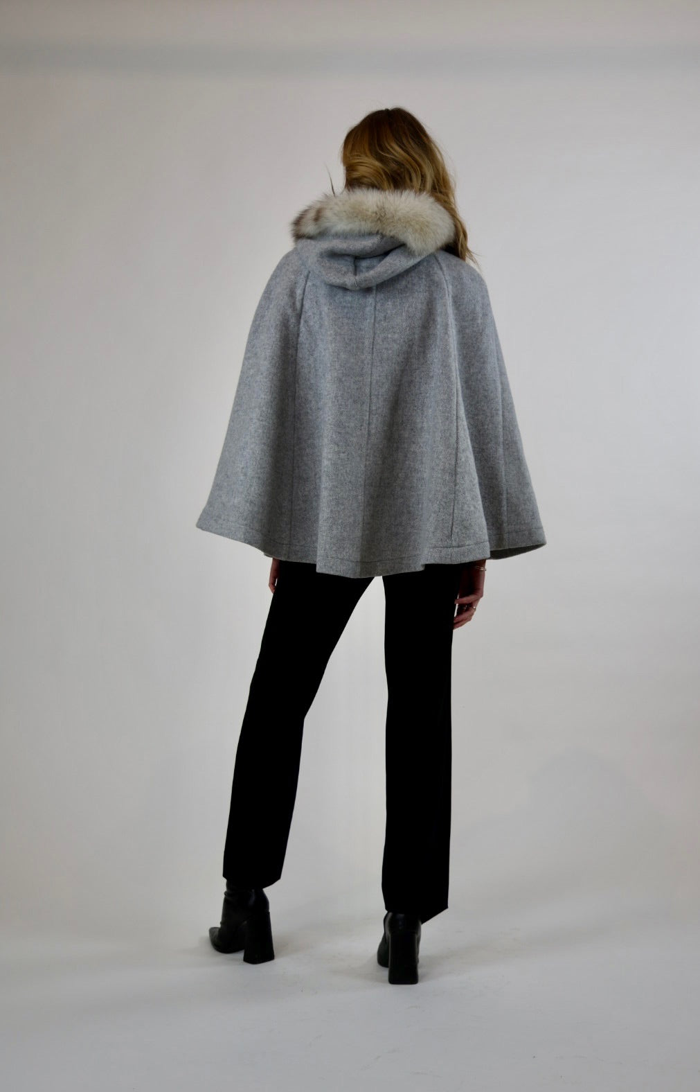 Gladstone Heather Grey Hooded Cape