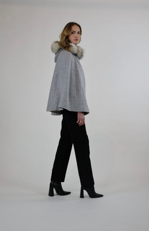 Gladstone Heather Grey Hooded Cape