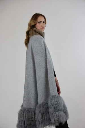 Stayner Heather Grey Long Cape