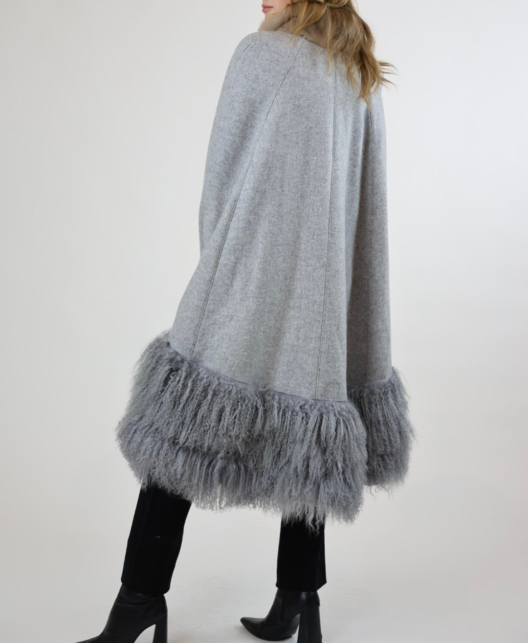 Stayner Heather Grey Long Cape