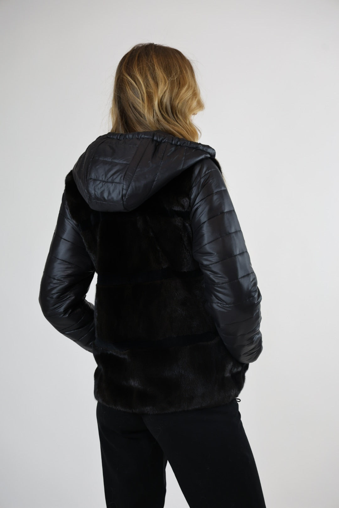 Irvine Upcycled Black Mink Jacket