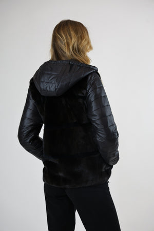 Irvine Upcycled Black Mink Jacket